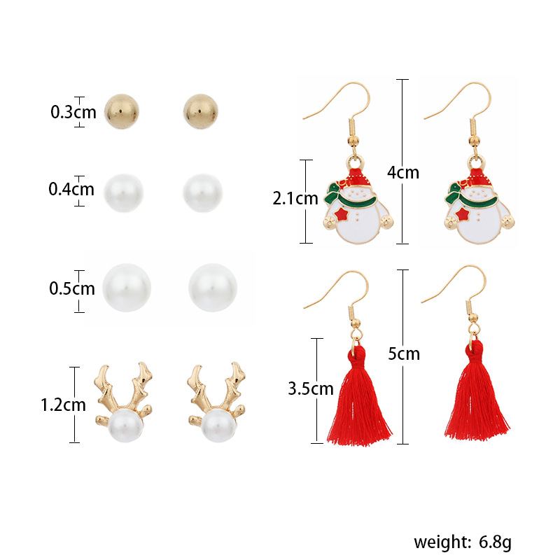 8g Weight Earrings Classification Wedding, Travel Occasion Women'S Gender Vintage Style Style  New  Cute Cartoon Christmas Earrings Set 1