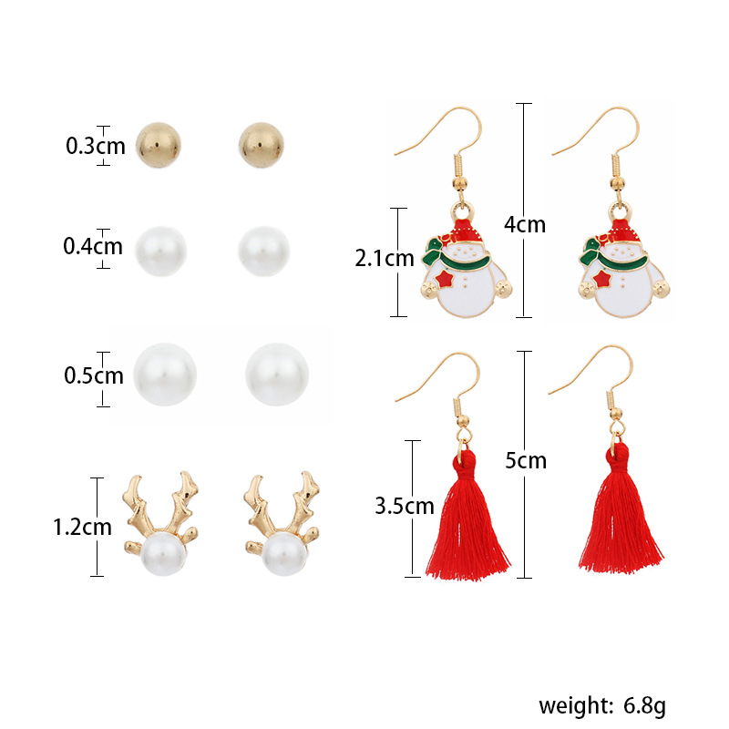 New  Cute Cartoon Christmas Earrings Set display picture 2