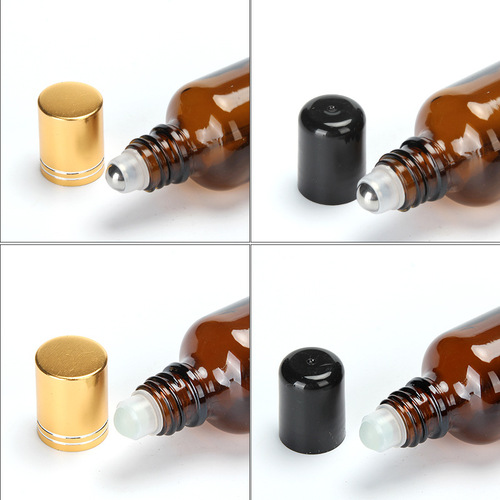 Brown light-proof glass roller ball bottle, rolling ball bottle, essential oil bottle, mixing and dispensing bottle, cosmetic bottle
