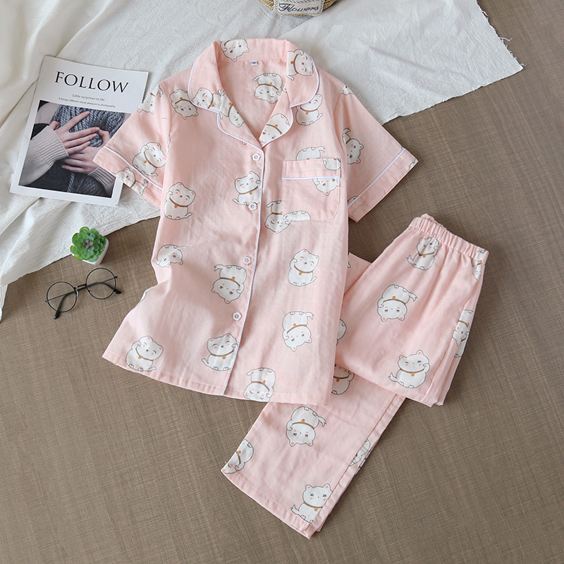 LHピンク招き猫半袖長ズボン