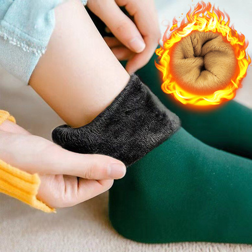 Thick and warm winter socks for women and men, winter mid-calf snow socks, imitation nylon snow socks for men and women, indoor socks