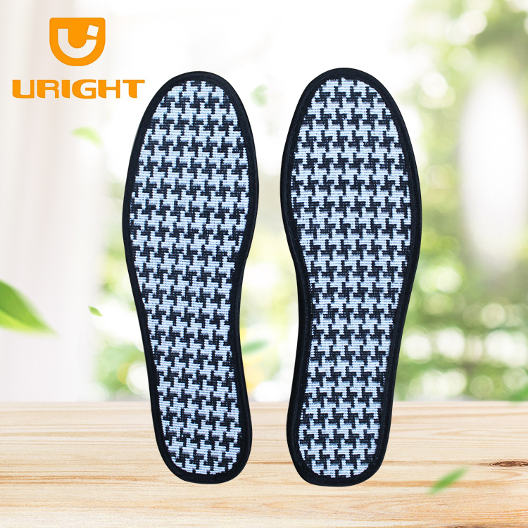 鞋垫 减震 批发男女吸汗防臭竹炭亚麻鞋垫 透气棉布运动除臭鞋垫