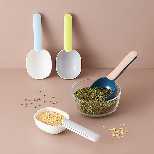Creative measuring cup rice spoon household multi-functional kitchen gadget grain scoop rice spoon Nordic contrasting color simple