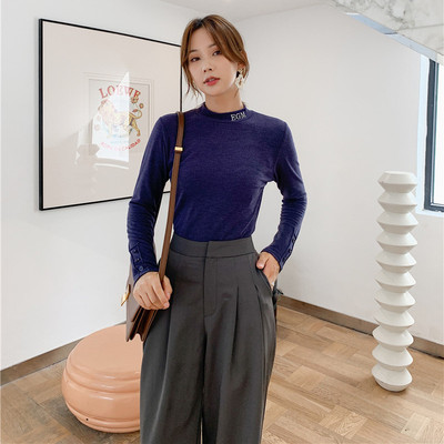 2020 spring and autumn new pattern Base coat Long sleeve Western style fever Cashmere T-shirt Western style jacket 6795