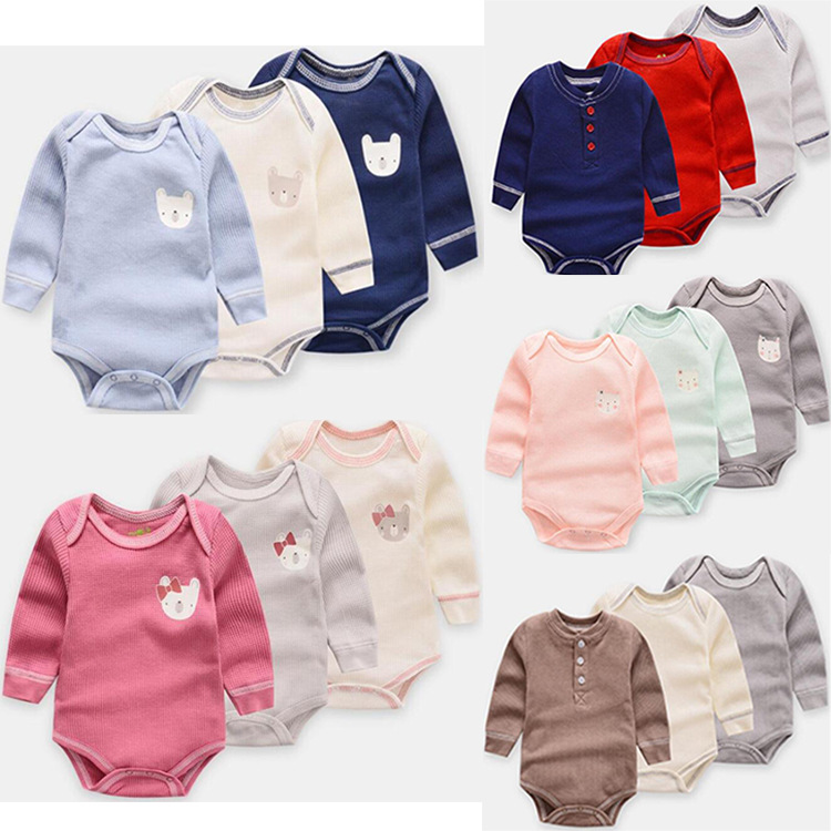 Infant long-sleeved three-piece baby rom...