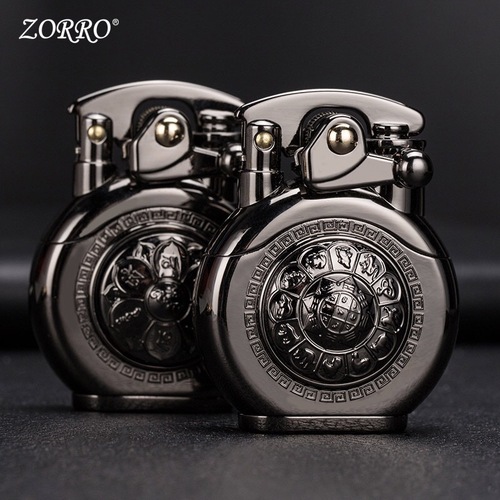 Zorro Zorro Brass Kerosene Windproof Lighter Personalized Creative Rocker Comes to Run Classic Kerosene Engine