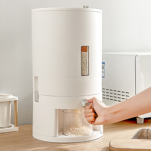 Rice bucket, insect-proof and moisture-proof sealed 20 catties rice cylinder round rice flour storage tank household storage rice storage box