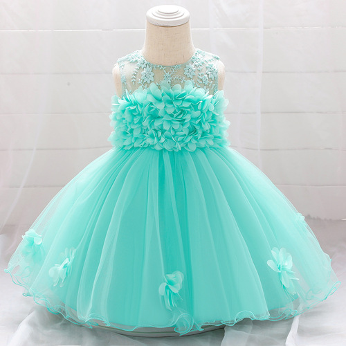 Baby dress for cross-border trade, lace hollow floral full moon princess dress, photography dress, princess skirt for infant's first birthday.