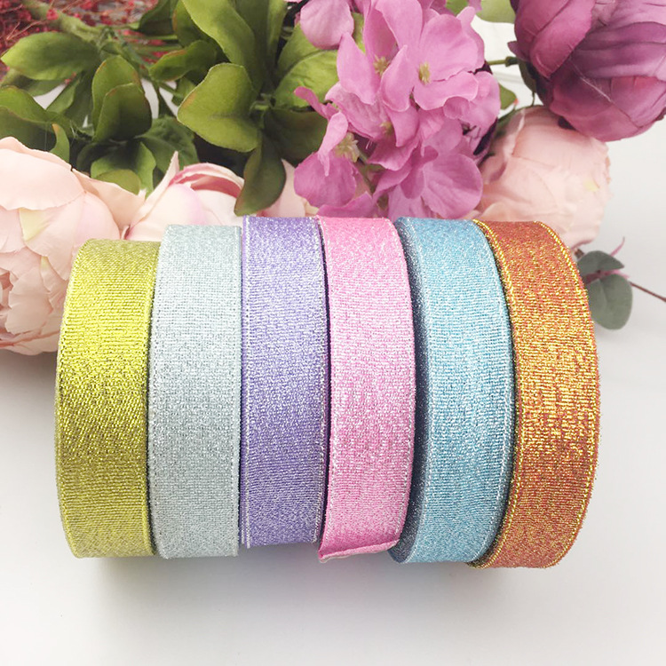 2cm金葱银葱彩带礼盒包装蛋糕丝带蝴蝶结缎带鲜花包装用品发22米