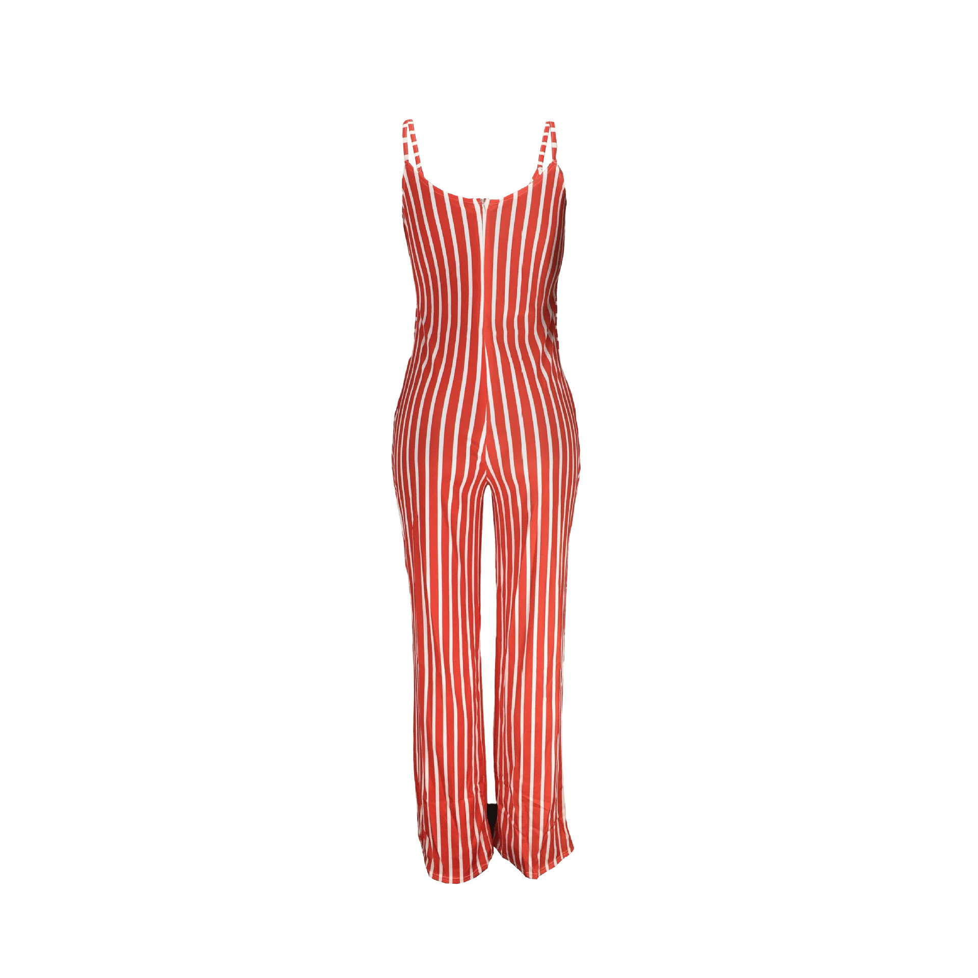 Striped printed suspender jumpsuit NSFZ62374