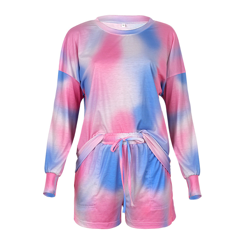 hot style women's fashion printing long-sleeved casual home service suit NSKX5945