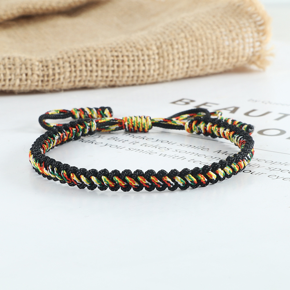 Couple Gift Woven Bracelet European and American Simple Nylon Thread Handmade Blessing Men's and Women's Bracelets Colorful Thread Hand Rope