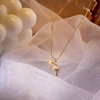 Copper cute zirconium, necklace, micro incrustation, Korean style, internet celebrity, 2020