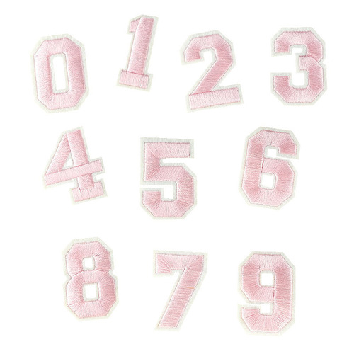 Embroidered cloth stickers 0 to 9 black and white color number patch stickers school uniform number clothing accessories badge computer embroidered label