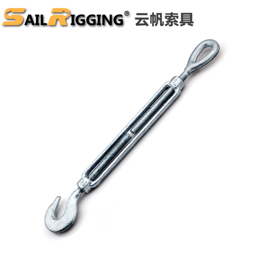 青岛即墨云帆索具供应 美式热镀锌索具螺旋扣 钩圈型花篮