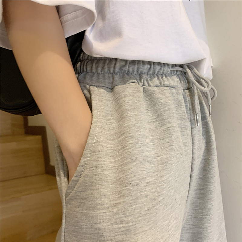 Das elastische Kordelzugdesign aus 6535-Baumwolle fühlt sich im Used-Look lässig an und eignet sich für Damen-Sommersportarten mit einem Gefühl von Fallen und Weite_voghion.com