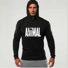 Men's Western Fitness Hooded Long-Sleeve Cotton Print Sweatshirt, Drop Ship One Piece