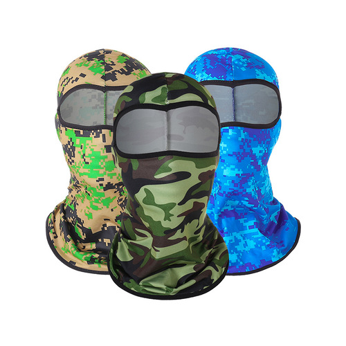 Amazon sun protection ice silk hood outdoor riding motorcycle mask dustproof breathable camouflage hood face hoodie