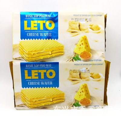 进口LETO奶酪味威化饼200克 20包/箱 越南威化夹心芝士饼干 包邮