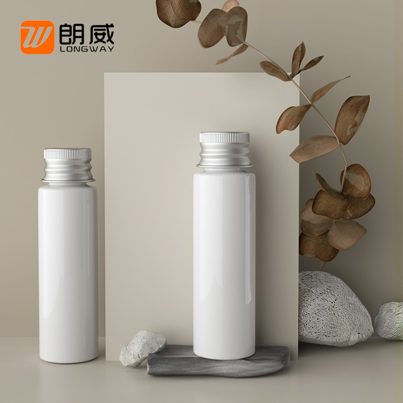 30ml botella de tapa de aluminio de hombro plano botella de loción botella de plástico para mascotas botella de medicina cosmética sub-botella palillos botella de tapa de aluminio
