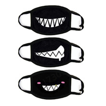 黑色口罩个性颜表情搞怪外贸口罩跨境防尘棉口罩亚马逊印花口罩