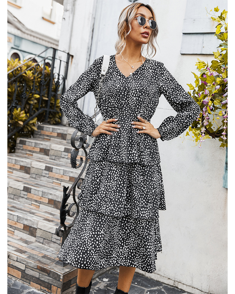 2020 new autumn women's floral cake dress NSKA208