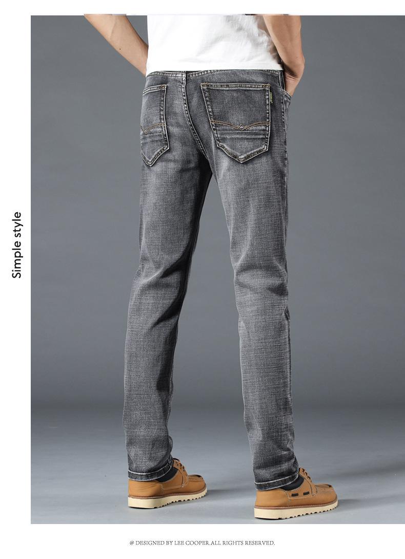 Europäische Jeans für Frühling und Herbst, schwarze Slim Fit-Jeans, nostalgische, gerade geschnittene Mode, trendige Herren-Jeans_voghion.com