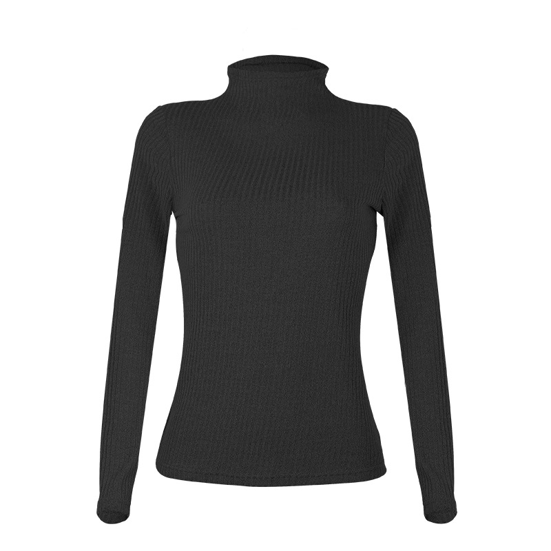 solid color long-sleeved high-neck slim bottoming shirt  NSKX12293