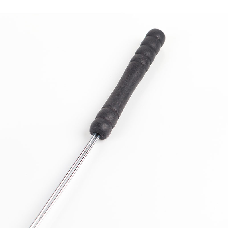 Directo de fábrica de galvanoplastia retráctil de barbacoa Tenedor de acero inoxidable mango de madera palo de barbacoa herramientas al aire libre barbacoa tenedor palo de barbacoa