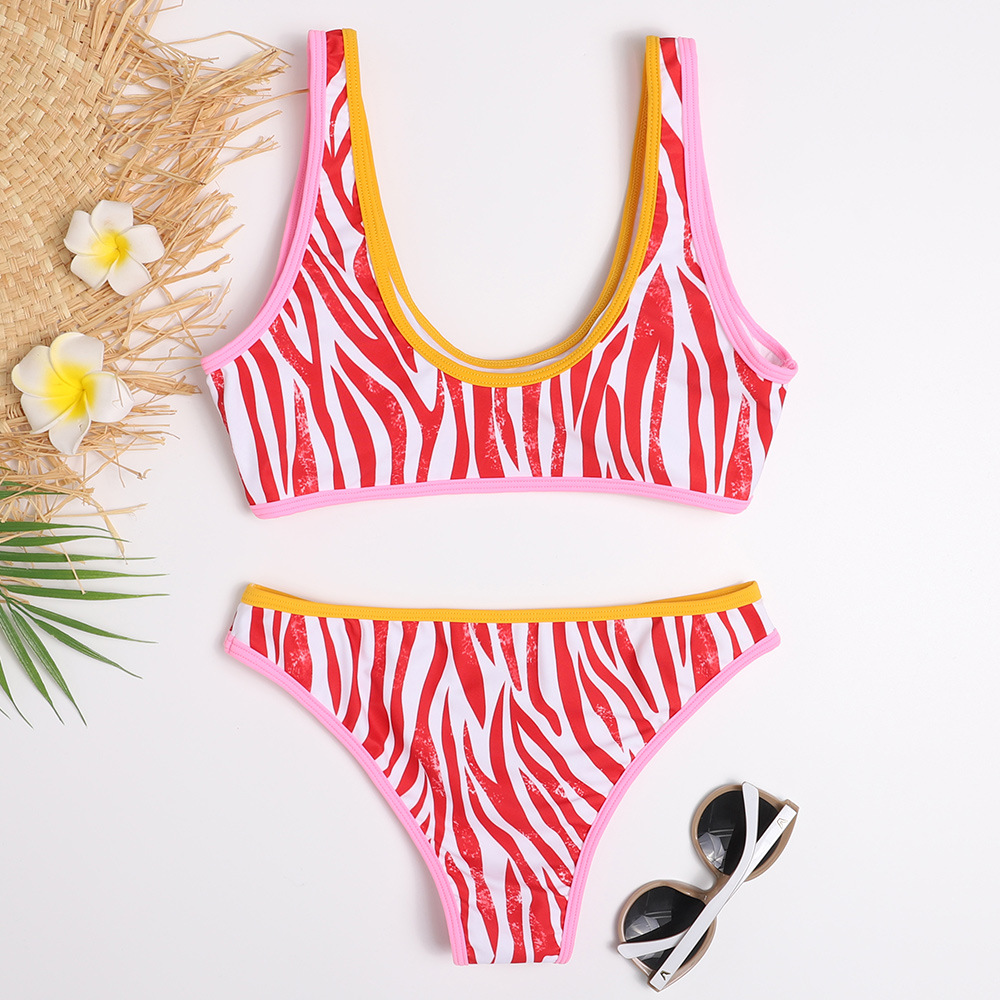 new printed split bikini swimsuit  NSHL31818