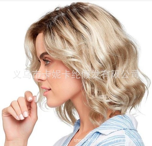 2020 nuevo transfronterizo europeo y americano realista micro-roll cabello largo de fibra química gorra de cabello