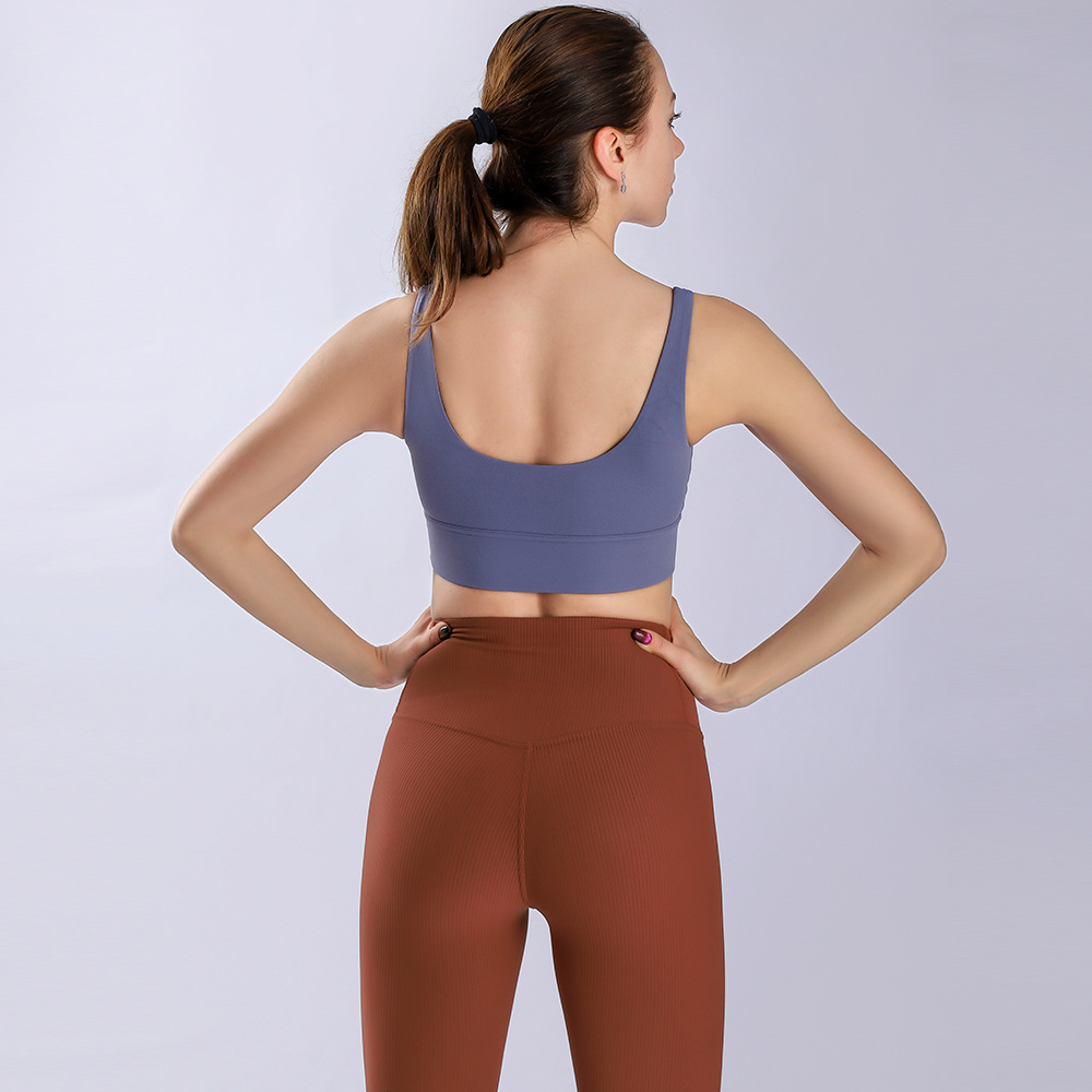 高强度运动文胸女吸汗背心式无痕运动内衣女跑步防震lulu瑜伽文胸