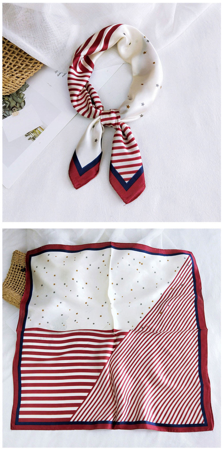 50g Weight Silk Scarf Classification Casual Occasion Satin Material Printing Pattern Spring&Summer, Autumn Season Women's Gender Simple Style Style Women's Simple Style Printing Satin Silk Scarf 3