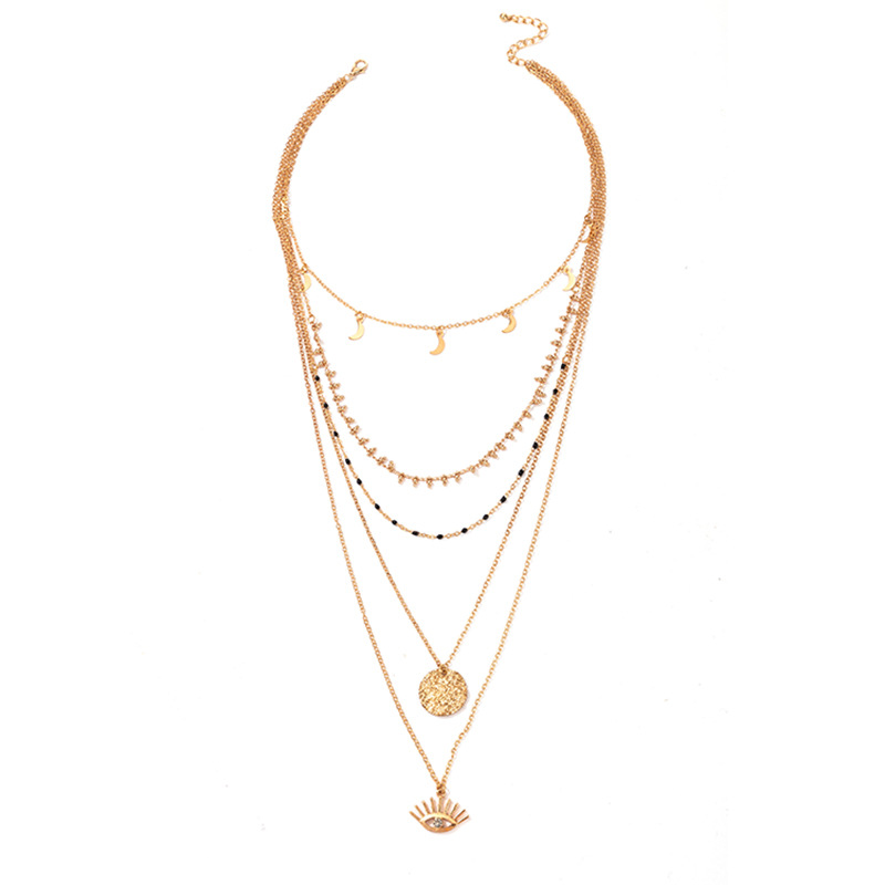 Fashion Simple And Exaggerated Versatile Multi-layer Disc Moon Eye Necklace display picture 1