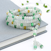 Emerald transparent stone, light green necklace