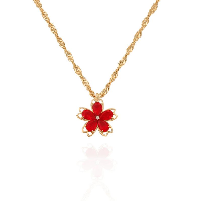 Alloy 18K Gold Plated Fashion Plating Flower Necklace display picture 7