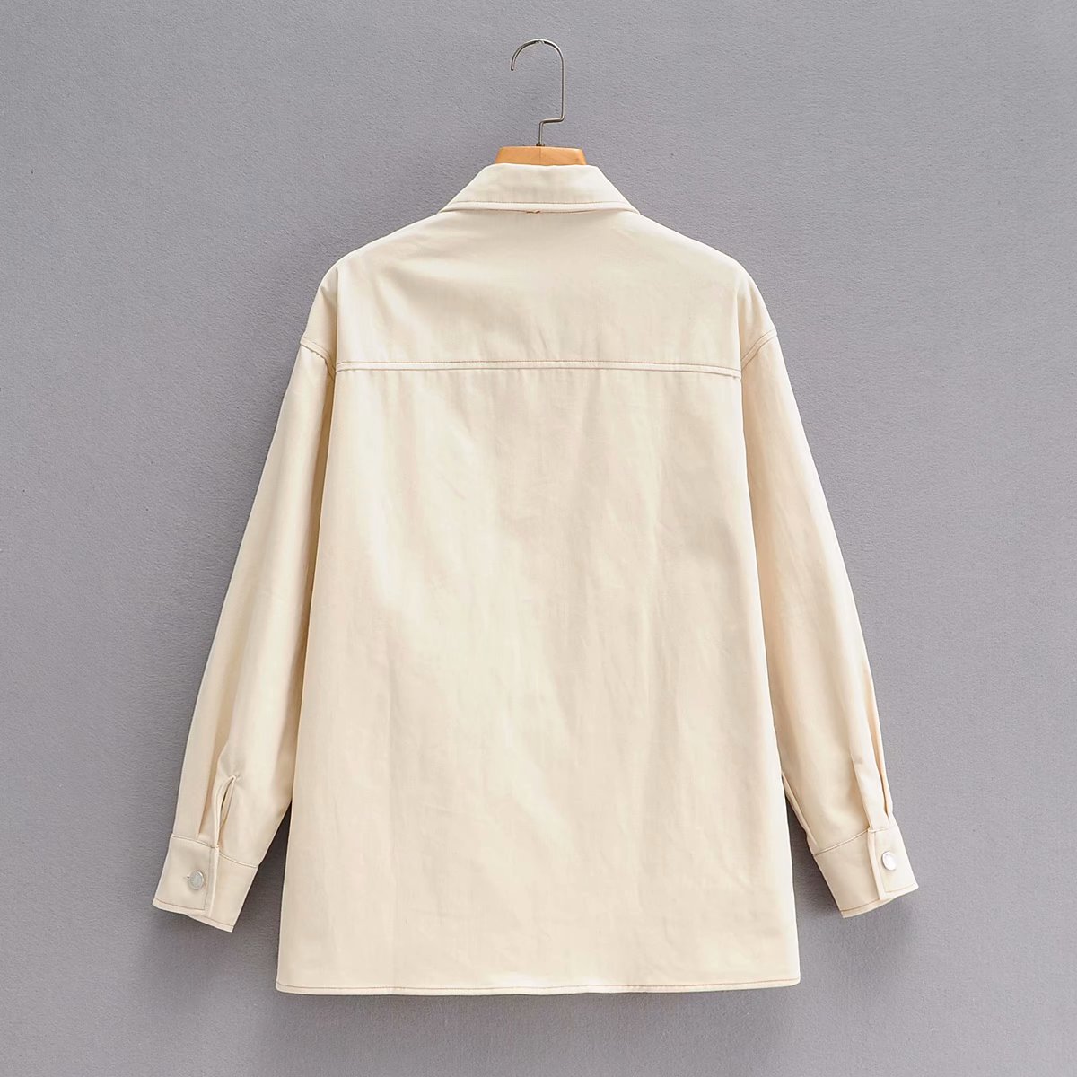 all-match casual washed white denim jacket  NSAM10875