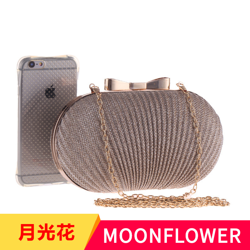 定制女士晚宴包精致金色褶皱包宴会包礼服包韩版单肩斜跨包包933