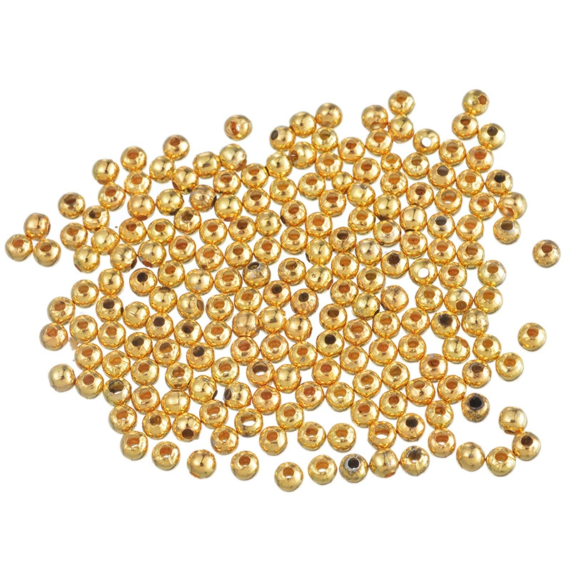 Прямые металлические бусины Свободные бусины ювелирные аксессуары бусины аксессуары для браслетов позолоченные круглые бусины распорные бусины 4 мм
