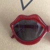 Red geometric glasses for St. Valentine's Day suitable for photo sessions, factory direct supply