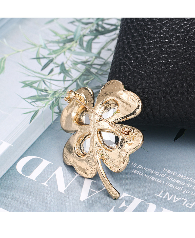 Fashion Four Leaf Clover Alloy Plating Rhinestones Women's Brooches display picture 5