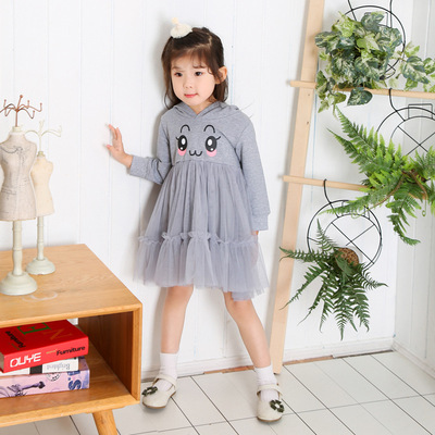 2020年外贸女童春秋款连衣裙小女孩裙子长袖网纱