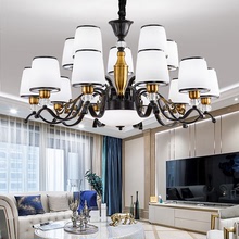 美式客廳吊燈簡約現代創意輕奢北歐餐廳卧室燈具簡歐家用套餐組合