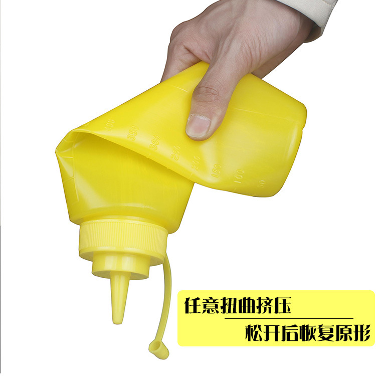 Squeeze botella de salsa botella de plástico squeeze condimento tarro salsa olla de fruta ensalada de tomate crema squeeze botella oferta especial al por mayor