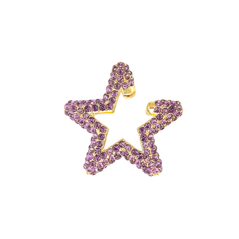 Fashion Rainbow Color Rhinestone Star Stud Earrings display picture 7