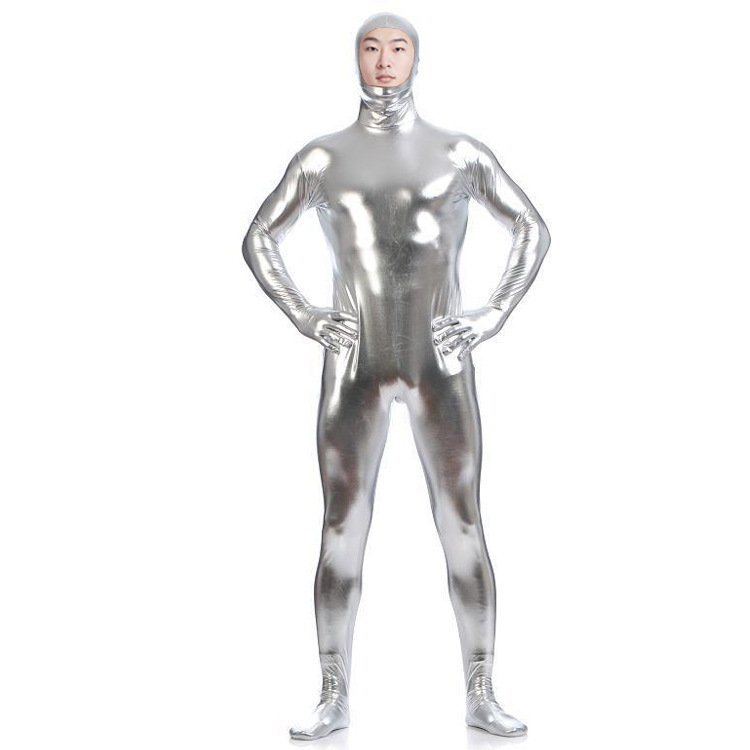 アニメの舞台の出演服のコスプレの男性は全部顔を開けてゴムのレオタードのzentaiアマゾンを塗って爆発します。|undefined