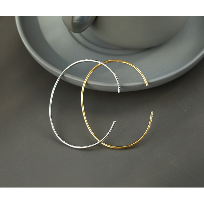 Simple Style Geometric Copper Bangle Plating Artificial Rhinestones Copper Bracelets display picture 2