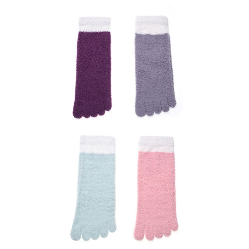Women's Autumn and Winter Warm Towel Socks Coral Velvet Sleeping Socks Half Velvet Split Toe Socks Home Floor Socks Amazon