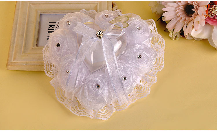 跨境新品欧美蕾丝玫瑰蝴蝶结戒枕新娘婚礼钻石爱心戒托戒指盒批发详情图16