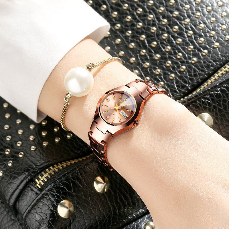 Elegant Solid Color Single Folding Buckle Quartz Women's Watches display picture 2